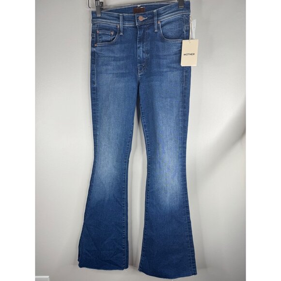 NWT MOTHER The Cruiser Sneak Fray Jeans in Hike Hike Baby Size 25 Stretch - Picture 5 of 9